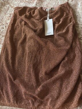 Grace Karin Metallic Copper Pencil Skirt